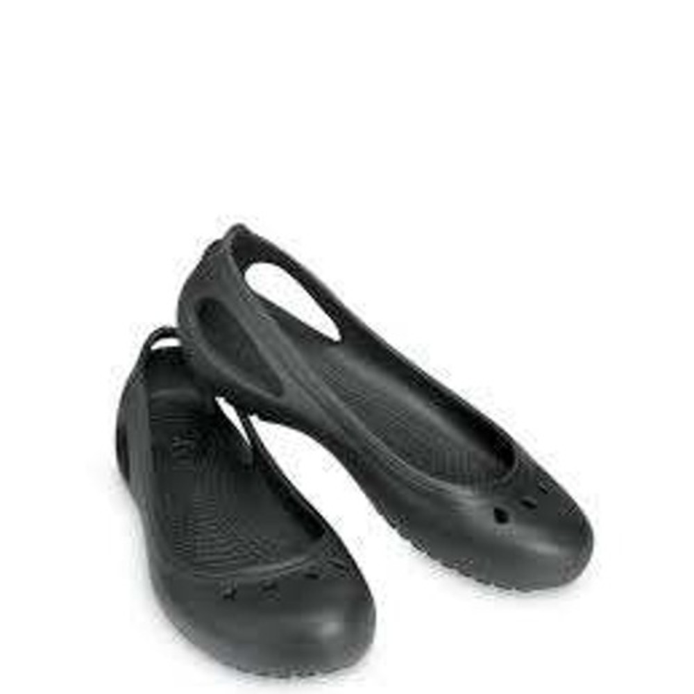Crocs Kadee Flats Black Slip On Comfort Shoes Womens 8 Slip Resistant 200941